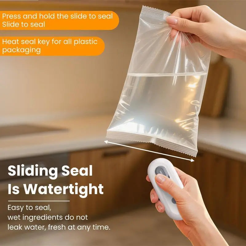 4-In-1 Mini Heat Sealer, USB Rechargeable Kitchen Supplies with Built-In Cutter, Magnetic Design, Portable Snack Bag Sealer & Beer Bottle Opener for Home Food Storage
